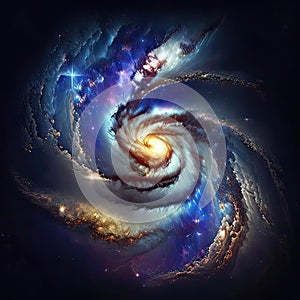 Colorful swirl galaxy space background star galaxy.