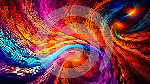 Colorful swirl geometrical shape background-GenerativeAI