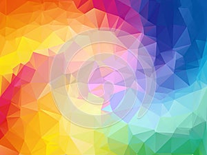 Colorful swirl rainbow polygon background. Colorful abstract vector. Abstract rainbow color Triangle Geometrical