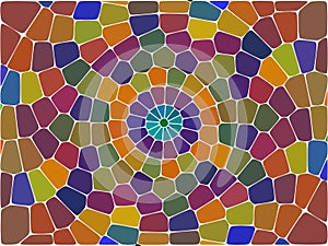 Colorful swirl rainbow polygon background or vector frame. photo