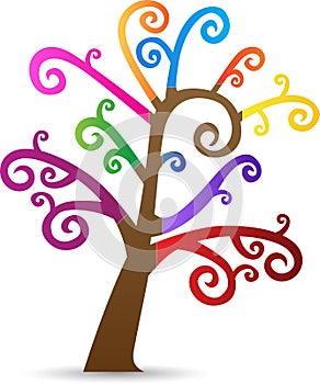 Colorful swirl tree