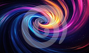Colorful swirling vortex of light and energy in cosmic space
