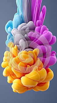 Colorful Swirls of Ink in Water Creating Artistic Abstract Patterns