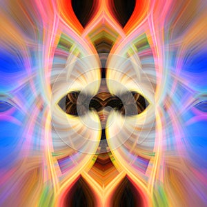 Colorful symmetrical abstract twirl effect for background