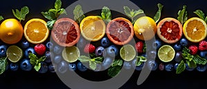 Colorful Symphony of Healthy Eats. Concept Food Photography, Fresh Ingredients, Artistic