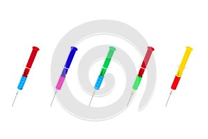 Colorful syringes