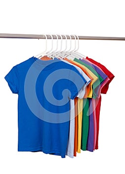 Colorful T-Shirts on White