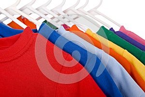 Colorful T-Shirts on White