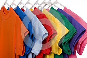 Colorful T-Shirts on White