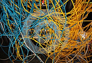 Colorful tangled computer wires