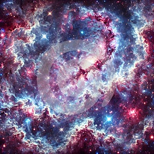 Colorful tarantula nebula showing interstellar clouds of gas and dust photo