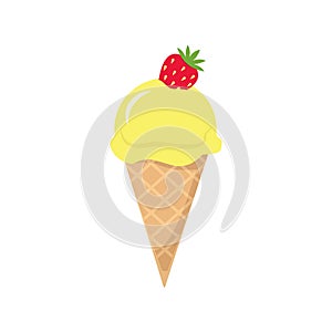 Colorful tasty isolated ice cream. Vector. Summer season fresh and beach food snack or cool down. Milk chocolate and vanilla with