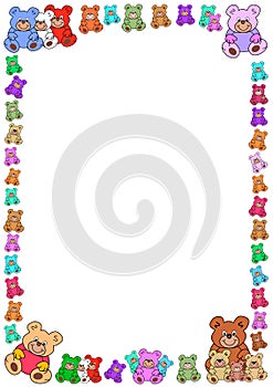 Colorful teddies border