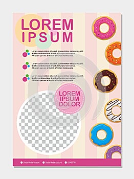 Colorful Template Design For Donuts Menu/Poster