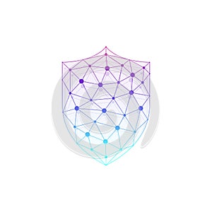 Colorful Template Shield Icon Protection Concept Design Illustration.