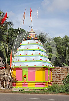 A colorful temple on Puri-Konark highway orissa,