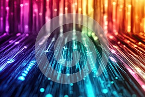 Colorful Tensor Fields With Arrows Display Depth in a Vibrant Digital Rendering photo