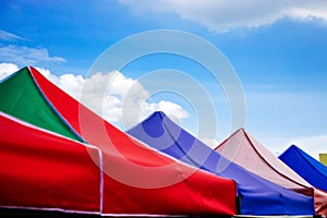 Colorful tents in the market