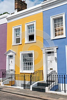 Colorful terraced houses in Notting Hill