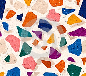 Colorful Terrazzo Pattern Vibrant Background Texture