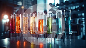 Colorful test-tube in laboratory