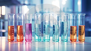 Colorful test-tube in laboratory