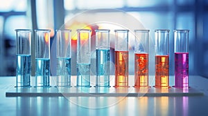 Colorful test-tube in laboratory