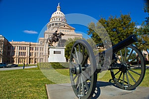 Colorful Texas state capital building straight Forward