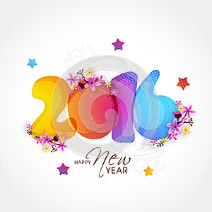 Colorful text 2016 for Happy New Year.