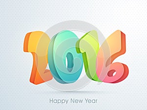 Colorful text 2016 for New Year celebration.