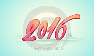 Colorful text 2016 for New Year celebration.