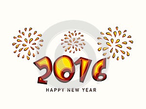 Colorful text 2016 for New Year celebration.