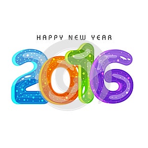 Colorful text for Happy New Year 2016.