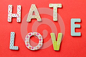 Colorful Text, Hate and Love