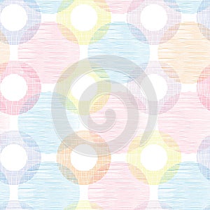 Colorful textile circles seamless patter