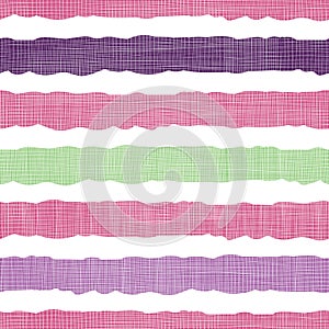 Colorful textile textured stripes seamless pattern