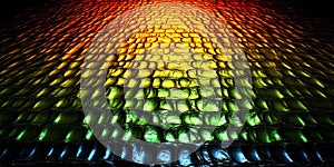Colorful textured surface in a rainbow pattern