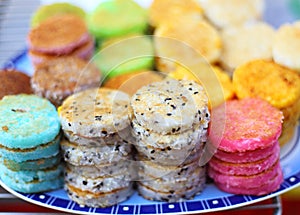 Colorful thai dessert (Kanom Babin)