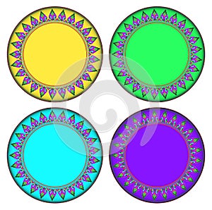 Colorful Thai style Kra Jung circle frame