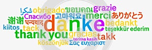 Colorful thank you word cloud in different languages