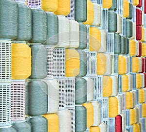 Colorful thread spools