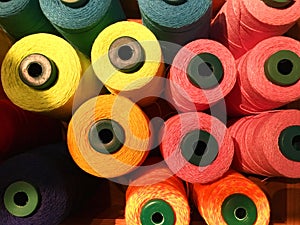 Colorful thread for textile photo