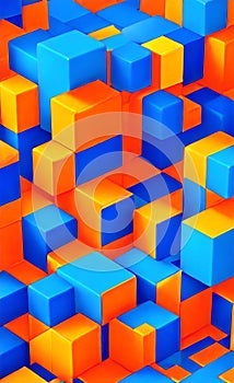 Colorful three dimensional cube background texture. a wall with colorful squares. Colorful square pattern as panorama background.