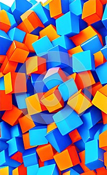 Colorful three dimensional cube background texture. a wall with colorful squares. Colorful square pattern as panorama background.