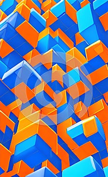 Colorful three dimensional cube background texture. a wall with colorful squares. Colorful square pattern as panorama background.