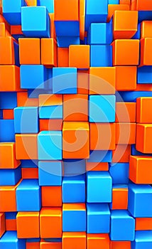 Colorful three dimensional cube background texture. a wall with colorful squares. Colorful square pattern as panorama background.