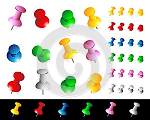 Colorful thumbtacks