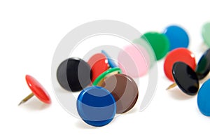 Colorful thumbtacks