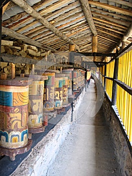 Colorful Tibetan Prayer Wheels