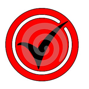 Colorful tick checkmark vector icon for approval buttons and labels